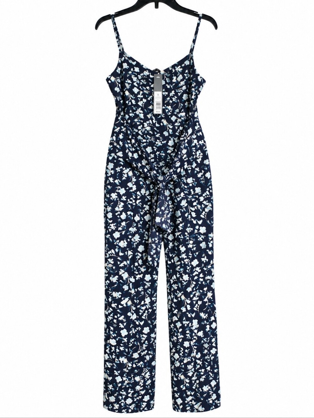 The Limited Small Navy Floral Tie Waist Jumpsuit NWT